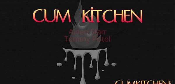  CUM KITCHEN Busty Blonde Aiden Starr Fucks while Cooking in the Kitchen